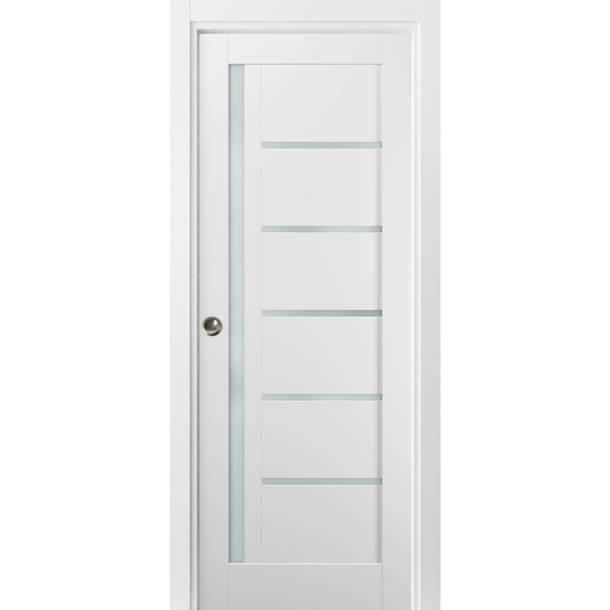 SARTODOORS Quadro Glass Sliding Closet Doors with Installation Hardware